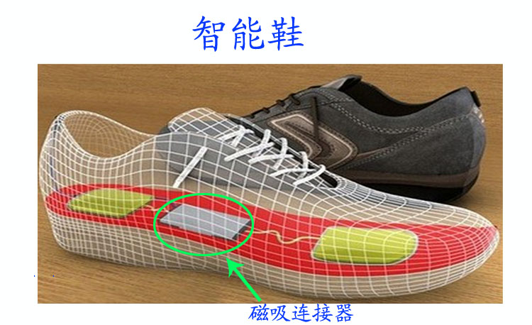 磁吸连接器在智能鞋上的应用